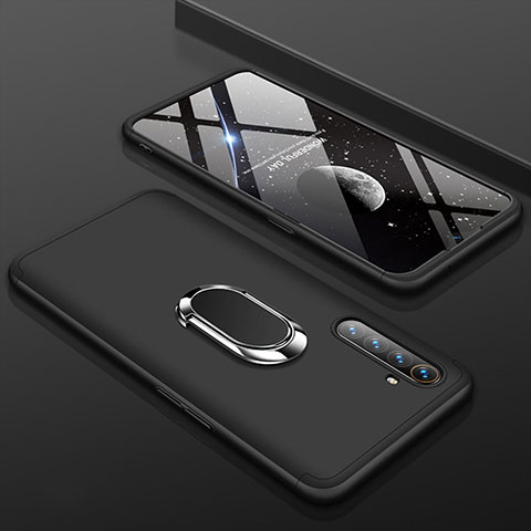 Oppo K5用ハードケース プラスチック 質感もマット 前面と背面 360度 フルカバー アンド指輪 R01 Oppo ブラック