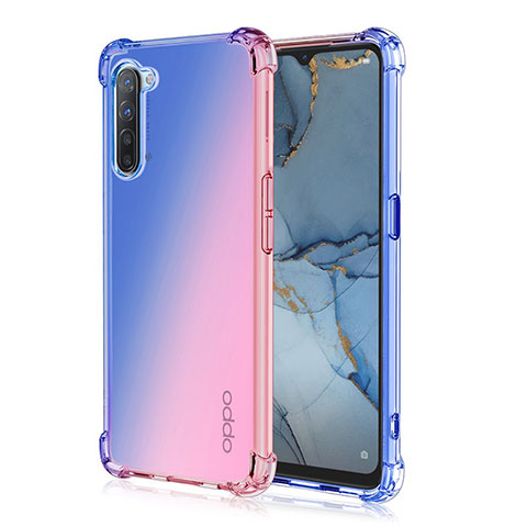 Oppo K7 5G用極薄ソフトケース グラデーション 勾配色 クリア透明 G01 Oppo ネイビー