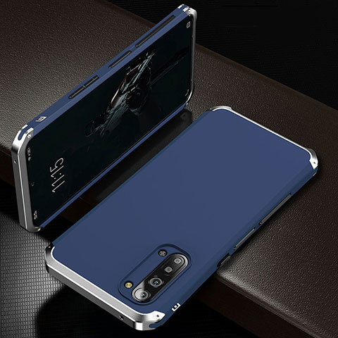 Oppo K7 5G用ケース 高級感 手触り良い アルミメタル 製の金属製 カバー T01 Oppo ネイビー