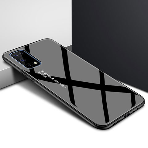 Oppo K7x 5G用ハイブリットバンパーケース プラスチック 鏡面 カバー Oppo ブラック