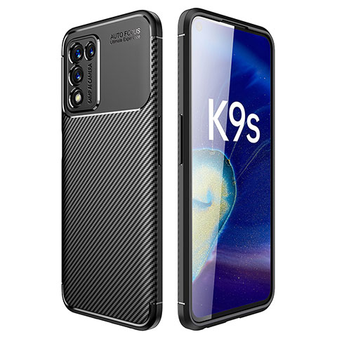 Oppo K9S 5G用シリコンケース ソフトタッチラバー ツイル カバー Oppo ブラック