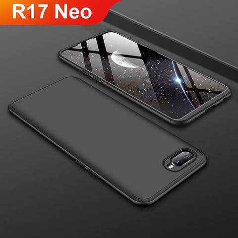 Oppo R17 Neo用ハードケース プラスチック 質感もマット 前面と背面 360度 フルカバー Oppo ブラック