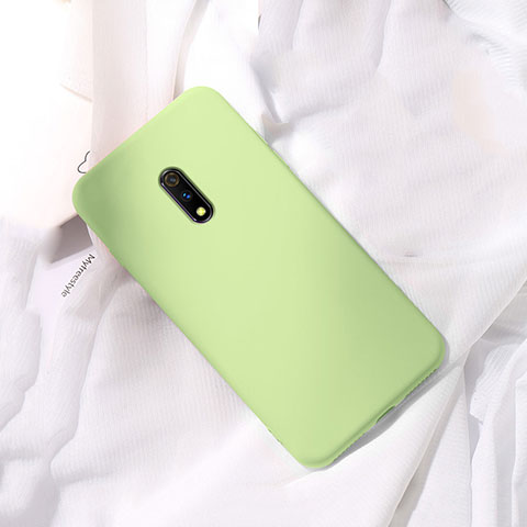 Oppo Realme X用360度 フルカバー極薄ソフトケース シリコンケース 耐衝撃 全面保護 バンパー Oppo グリーン