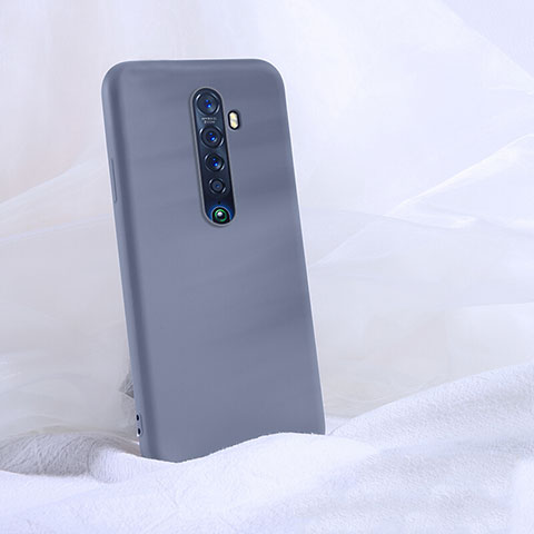 Oppo Reno2用360度 フルカバー極薄ソフトケース シリコンケース 耐衝撃 全面保護 バンパー S03 Oppo グレー