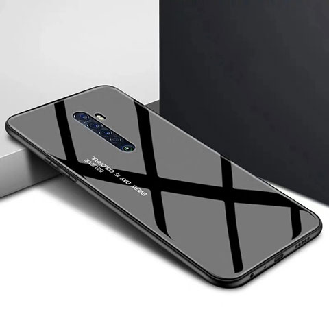 Oppo Reno2用ハイブリットバンパーケース プラスチック パターン 鏡面 カバー Oppo ブラック