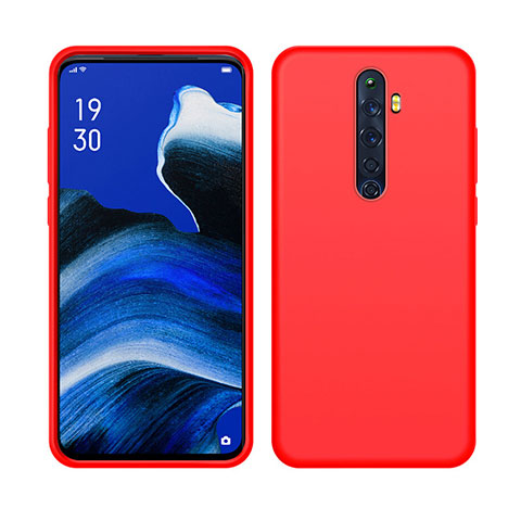 Oppo Reno2 Z用360度 フルカバー極薄ソフトケース シリコンケース 耐衝撃 全面保護 バンパー S03 Oppo レッド