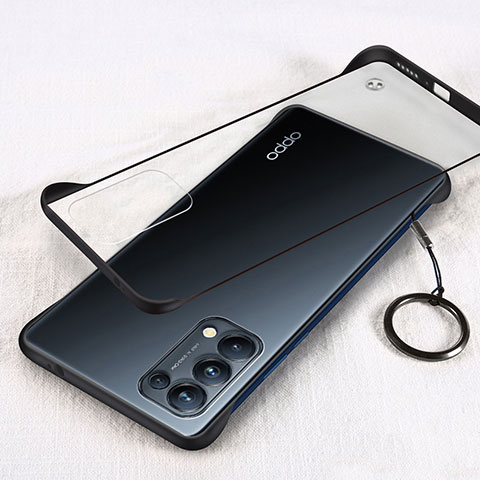 Oppo Reno5 5G用ハードカバー クリスタル クリア透明 H01 Oppo ブラック