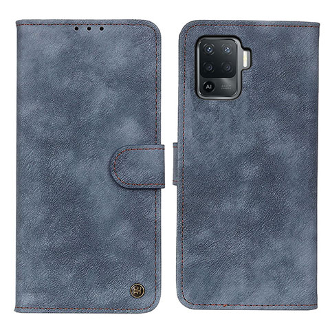 Oppo Reno5 Lite用手帳型 レザーケース スタンド カバー N03P Oppo ネイビー