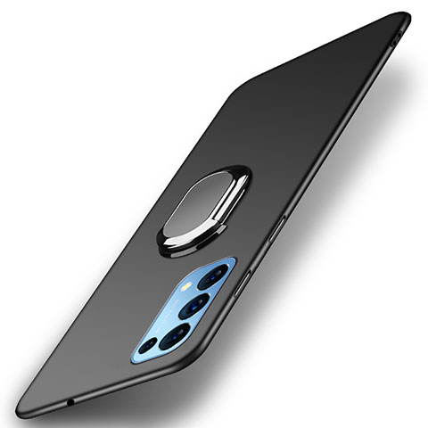 Oppo Reno5 Pro 5G用ハードケース プラスチック 質感もマット アンド指輪 マグネット式 A01 Oppo ブラック
