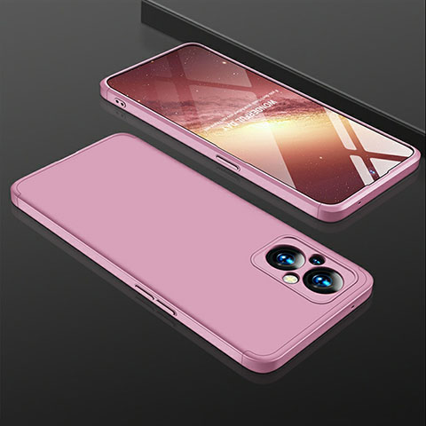 Oppo Reno7 Lite 5G用ハードケース プラスチック 質感もマット 前面と背面 360度 フルカバー Oppo ローズゴールド