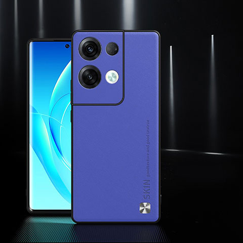 Oppo Reno8 5G用ケース 高級感 手触り良いレザー柄 S04 Oppo ネイビー