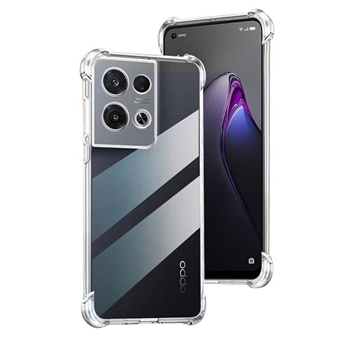 Oppo Reno8 Pro 5G用極薄ソフトケース シリコンケース 耐衝撃 全面保護 クリア透明 カバー Oppo クリア