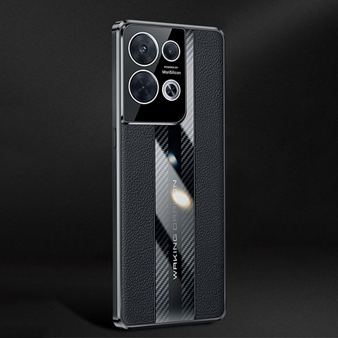Oppo Reno9 Pro 5G用ケース 高級感 手触り良いレザー柄 JB3 Oppo ブラック