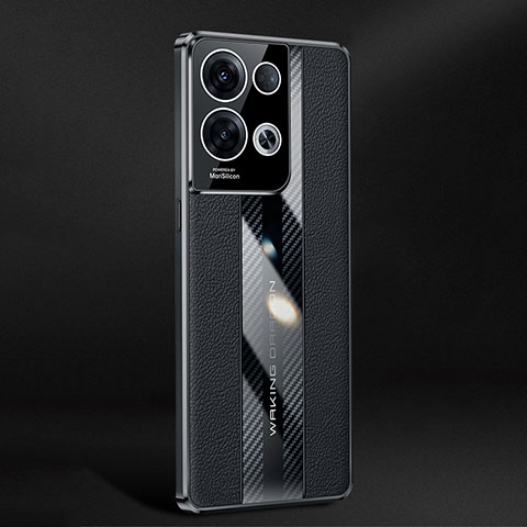Oppo Reno9 Pro+ Plus 5G用ケース 高級感 手触り良いレザー柄 JB3 Oppo ブラック