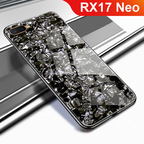 Oppo RX17 Neo用ハイブリットバンパーケース プラスチック 鏡面 カバー Oppo ブラック