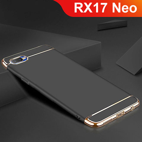 Oppo RX17 Neo用ケース 高級感 手触り良い メタル兼シリコン バンパー M02 Oppo ブラック