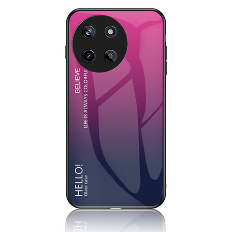 Realme 11 4G用ハイブリットバンパーケース プラスチック 鏡面 虹 グラデーション 勾配色 カバー LS1 Realme ローズレッド