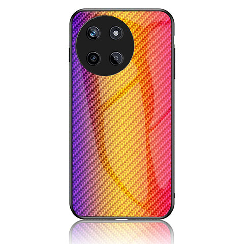 Realme 11 4G用ハイブリットバンパーケース プラスチック 鏡面 虹 グラデーション 勾配色 カバー LS2 Realme オレンジ
