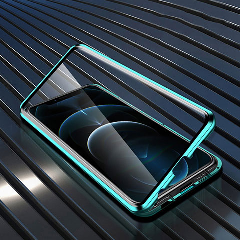 Realme 9 5G用ケース 高級感 手触り良い アルミメタル 製の金属製 360度 フルカバーバンパー 鏡面 カバー Realme グリーン