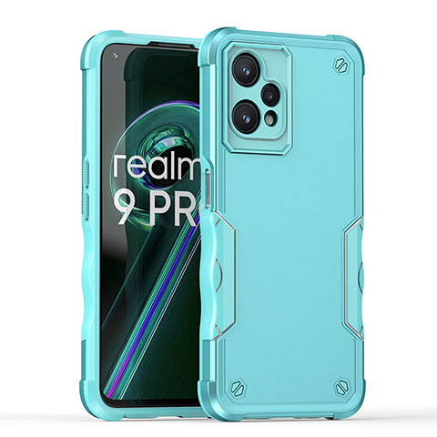 Realme 9 Pro 5G用ハイブリットバンパーケース プラスチック 兼シリコーン カバー QW1 Realme ライトブルー