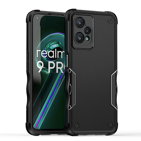 Realme 9 Pro 5G用ハイブリットバンパーケース プラスチック 兼シリコーン カバー QW1 Realme ブラック