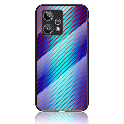 Realme 9 Pro+ Plus 5G用ハイブリットバンパーケース プラスチック 鏡面 虹 グラデーション 勾配色 カバー LS2 Realme ネイビー