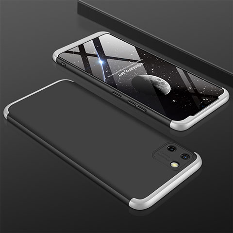 Realme C11用ハードケース プラスチック 質感もマット 前面と背面 360度 フルカバー M01 Realme シルバー・ブラック