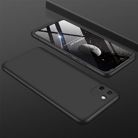 Realme C11用ハードケース プラスチック 質感もマット 前面と背面 360度 フルカバー M01 Realme ブラック
