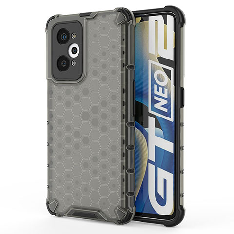 Realme GT Neo 3T 5G用360度 フルカバー ハイブリットバンパーケース クリア透明 プラスチック カバー AM3 Realme ブラック