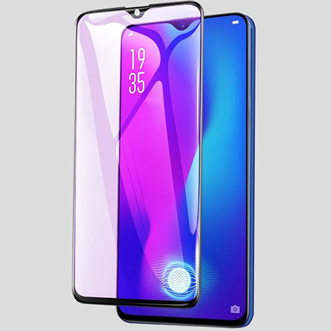 Realme X2用強化ガラス フル液晶保護フィルム アンチグレア ブルーライト Realme ブラック