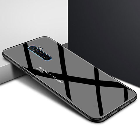 Realme X2 Pro用ハイブリットバンパーケース プラスチック パターン 鏡面 カバー Realme ブラック