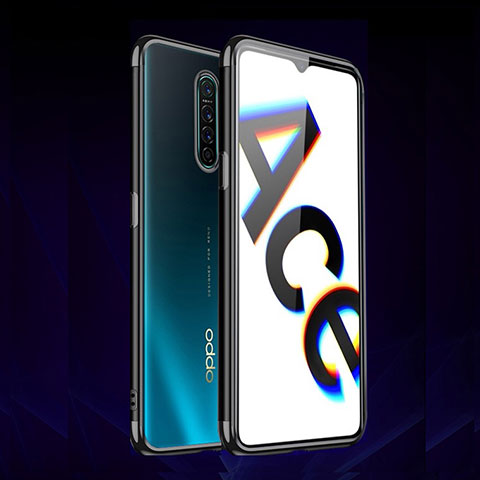 Realme X2 Pro用極薄ソフトケース シリコンケース 耐衝撃 全面保護 クリア透明 H03 Realme ブラック