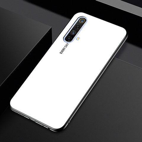 Realme X3 SuperZoom用ハイブリットバンパーケース プラスチック 鏡面 カバー Realme ホワイト