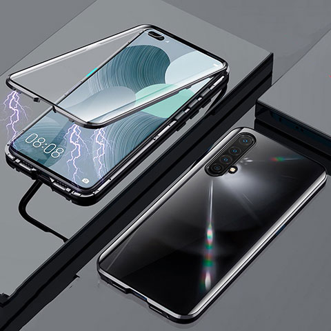 Realme X50 5G用ケース 高級感 手触り良い アルミメタル 製の金属製 360度 フルカバーバンパー 鏡面 カバー Realme ブラック