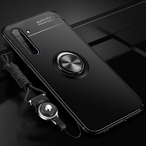 Realme X50 Pro 5G用極薄ソフトケース シリコンケース 耐衝撃 全面保護 アンド指輪 マグネット式 バンパー A01 Realme ブラック