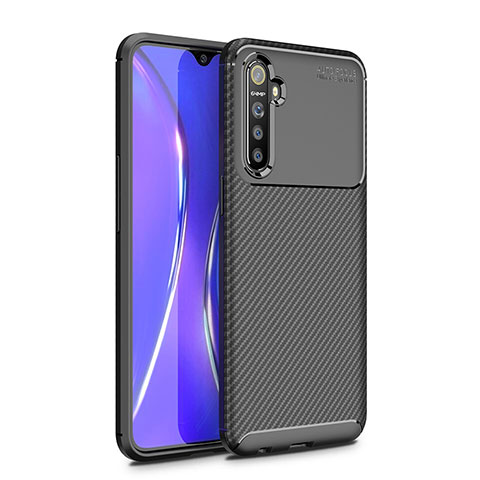 Realme XT用シリコンケース ソフトタッチラバー ツイル カバー Realme ブラック