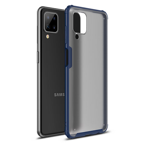 Samsung Galaxy A12用ハイブリットバンパーケース プラスチック 兼シリコーン カバー U01 サムスン ネイビー