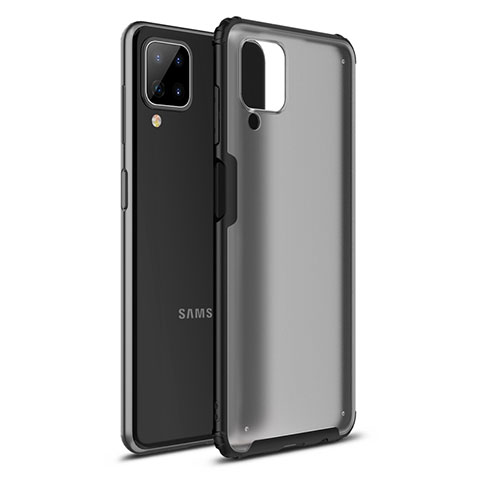 Samsung Galaxy A12用ハイブリットバンパーケース プラスチック 兼シリコーン カバー U01 サムスン ブラック