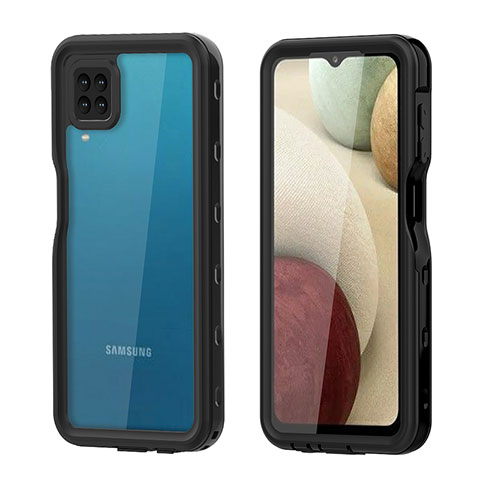 Samsung Galaxy A12 Nacho用完全防水ケース ハイブリットバンパーカバー 高級感 手触り良い 360度 サムスン ブラック