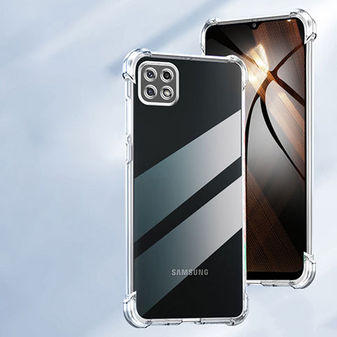 Samsung Galaxy A22 5G用極薄ソフトケース シリコンケース 耐衝撃 全面保護 クリア透明 T03 サムスン クリア