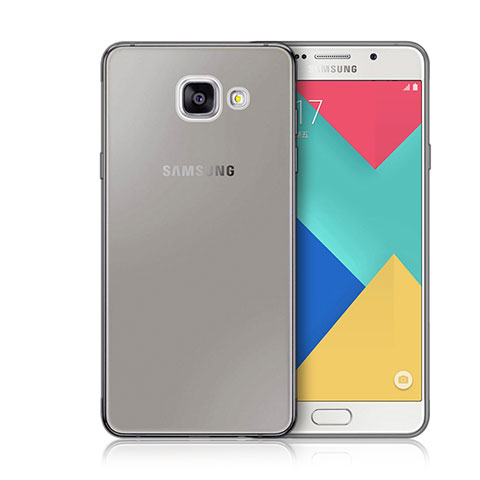 Samsung Galaxy A3 (2016) SM-A310F用極薄ソフトケース シリコンケース 耐衝撃 全面保護 クリア透明 サムスン グレー