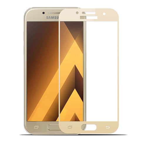 Samsung Galaxy A3 (2017) SM-A320F用強化ガラス フル液晶保護フィルム サムスン ゴールド