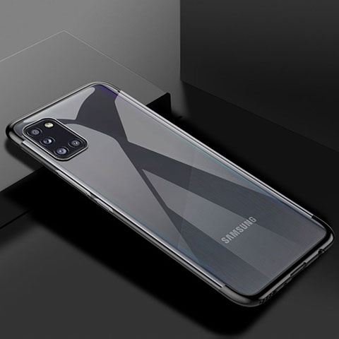 Samsung Galaxy A31用極薄ソフトケース シリコンケース 耐衝撃 全面保護 クリア透明 H01 サムスン ブラック