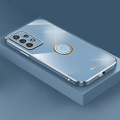 Samsung Galaxy A33 5G用極薄ソフトケース シリコンケース 耐衝撃 全面保護 アンド指輪 マグネット式 バンパー XL2 サムスン ネイビー