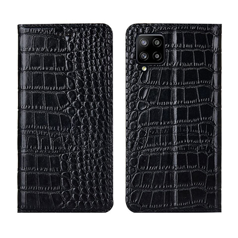 Samsung Galaxy A42 5G用手帳型 レザーケース スタンド カバー L05 サムスン ブラック