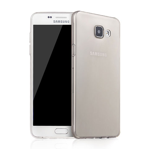 Samsung Galaxy A5 (2016) SM-A510F用極薄ソフトケース シリコンケース 耐衝撃 全面保護 クリア透明 サムスン グレー