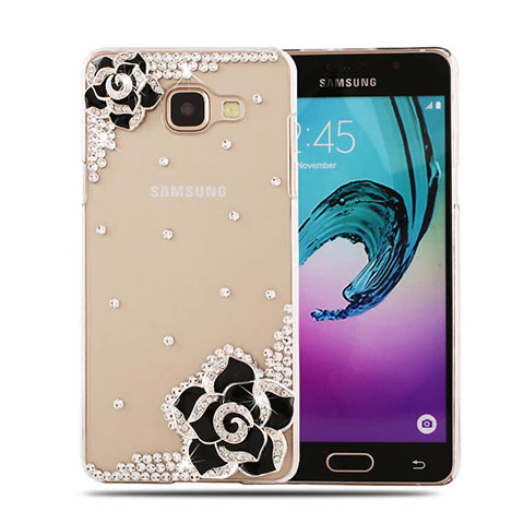 Samsung Galaxy A5 (2016) SM-A510F用ケース ダイヤモンドスワロフスキー 花々 サムスン ブラック