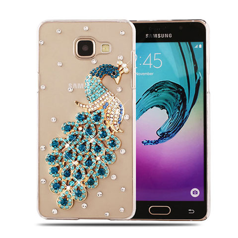 Samsung Galaxy A5 (2016) SM-A510F用ケース ダイヤモンドスワロフスキー 孔雀 サムスン ブルー