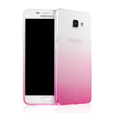Samsung Galaxy A5 (2016) SM-A510F用極薄ソフトケース グラデーション 勾配色 クリア透明 サムスン ピンク