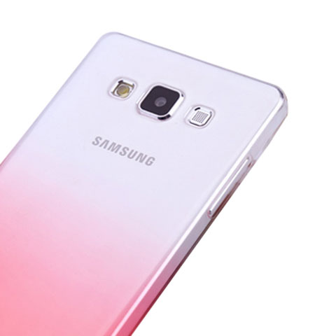 Samsung Galaxy A5 Duos SM-500F用極薄ソフトケース グラデーション 勾配色 クリア透明 サムスン ピンク